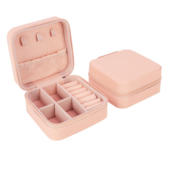 NFI essentials Mini PU Travel Makeup Storage Box, Cosmetic Box Small Make Up Display Storage for Ring, Pendant, Earring, Necklace, Bracelet - AYAHA ENTERPRISES PRIVATE LIMITED