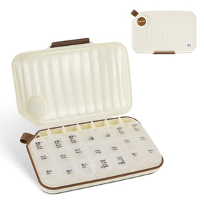 NFI essentials Pill Box Weekly 7 Days 3 Times Storage 21 Compartments, Durable Medicine organizer box, Portable Travel Pill Box for Home with Compartments Moisture-Proof Pill case