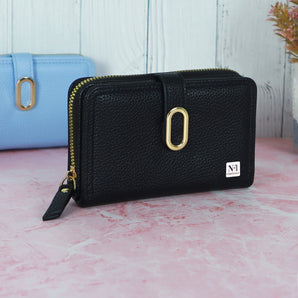 NFI essentials Small Wallet for Women, PU Leather Mini Wallet for Girls, Zipper Wallet, Credit Card Holder Organizer Coin Purse for Girls, Small Money Wallets for Ladies