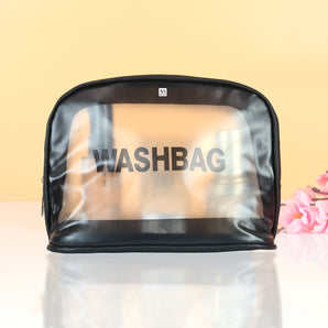 NFI essentials Semicircle Makeup Pouch for Women, Transparent Wash Bag