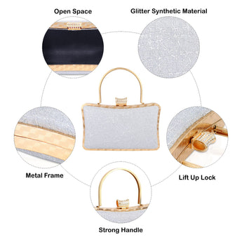 NFI essentials Glitter Clutch for Women's, Evening Handbags for Bridal - AYAHA ENTERPRISES PRIVATE LIMITED
