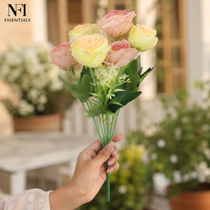 NFI essentials Artificial Flower Bunch for Home Decor 36cm, Loose Flowers for Vase Pot, Home Decor, Living Room, Bedroom, Office, Bouquets, Wedding, Festive Decoration