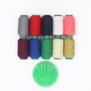 NFI Essentials 10 Assorted Colour Set of Polyester All-Purpose Sewing Threads for Embroidery and Sewing Machine DIY Embroidery with Sewing Needle Set