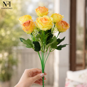 NFI essentials Artificial Flower Bunch for Home Decor 36cm, Loose Flowers for Vase Pot, Home Decor, Living Room, Bedroom, Office, Bouquets, Wedding, Festive Decoration