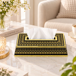 NFI essentials Tissue Holder Box, Luxurious Tissue Cover for Home, Office, Bedroom, Restaurant, 25cm Length