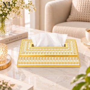 NFI essentials Tissue Holder Box, Luxurious Tissue Cover for Home, Office, Bedroom, Restaurant, 25cm Length