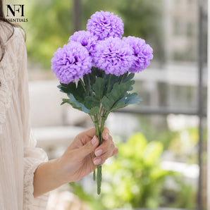 NFI essentials Artificial Flower Bunch for Home Decor 39cm, Decorative Flowers for Bouquets, Wedding, Festive Decoration & Living Room, Loose Flowers for Vase Pot (Without Vase)