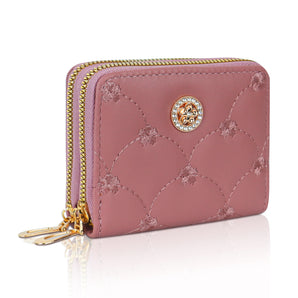 NFI essentials Small Wallet for Women, PU Leather Mini Clutch Wallet for Girls, Dual Zipper wallet, Credit Card Holder Coin Purse for Girls