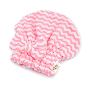 NFI essentials Microfiber Hair Towel Cap Warp Super Absorbent Wet Hair Drying Head Turban, Pookie Bow Knot for Girls Salon Quick Dry Shower with Button for Women