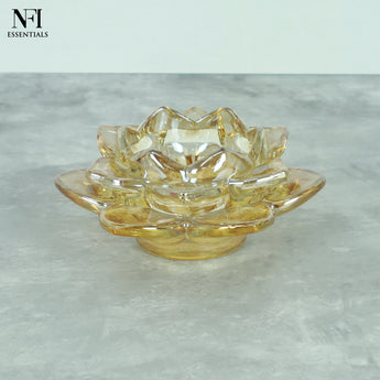 NFI essentials Exquisite Lotus Flower shaped Tea Light Candle or Diya Holder Decorative Centerpiece for Home Decor and Festival Like Diwali, Christmas or Eid - AYAHA ENTERPRISES PRIVATE LIMITED