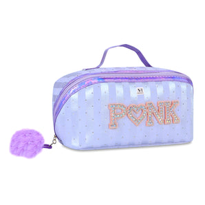 NFI essentials Cosmetic Travel Organizer Bag, Women's Makeup Pouch Toiletry Bag Portable Large Capacity Wide Opening Cosmetics Bag with Handle & Divider