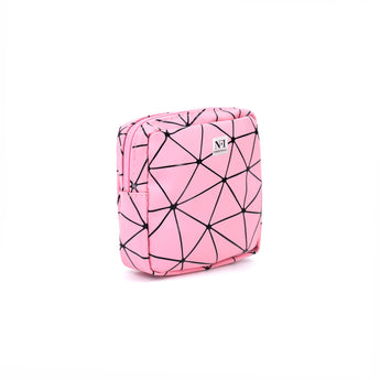 NFI essentials Pack of 3 Pack of 2 PU Diamond Print Women Portable Sanitary Napkin Pouch With Zipper Feminine Pad - AYAHA ENTERPRISES PRIVATE LIMITED