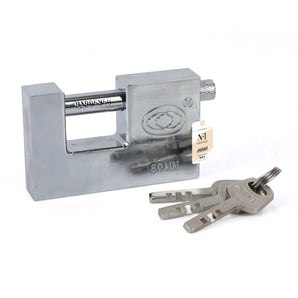 NFI essentials Heavy Duty Padlock for Main Door Gate Lock, Locks for Tool Box, Shutters, Shops & Offices Rust Proof with Anti Drill Security Shackle Chain (LK-8)