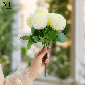 NFI essentials Artificial Flower Bunch for Home Decor 39cm, Decorative Flowers for Bouquets, Wedding, Festive Decoration & Living Room, Loose Flowers for Vase Pot (Without Vase)