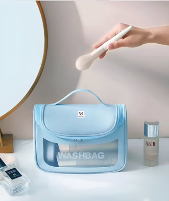 NFI essentials Transparent Cosmetic Bag With Hook, Wash Bag Travel Makeup Bag - AYAHA ENTERPRISES PRIVATE LIMITED