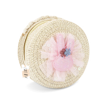 NFI essentials Round Sling Bag for Women, Stylish Shoulder Bag for Girls, Travel Crossbody Bag Purse for Ladies, Jute Zipper Closure Straw Side Sling Bag for Woman Latest - AYAHA ENTERPRISES PRIVATE LIMITED