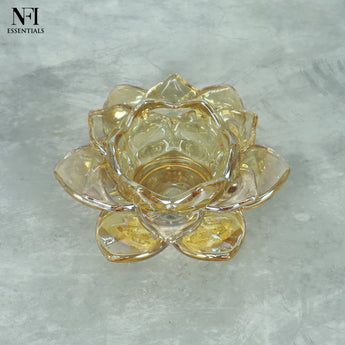 NFI essentials Exquisite Lotus Flower shaped Tea Light Candle or Diya Holder Decorative Centerpiece for Home Decor and Festival Like Diwali, Christmas or Eid - AYAHA ENTERPRISES PRIVATE LIMITED