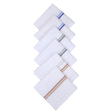 NFI essentials Pack of 6 100% Cotton Premium Collection Handkerchiefs/Rumal For Men & Boys Combed Compact White Color Hanky with Strip Maximum Absorption - AYAHA ENTERPRISES PRIVATE LIMITED