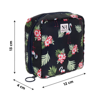 NFI essentials Pack of 2 Nylon Print Women Portable Sanitary Napkin Pouch With Zipper Feminine Pad - AYAHA ENTERPRISES PRIVATE LIMITED