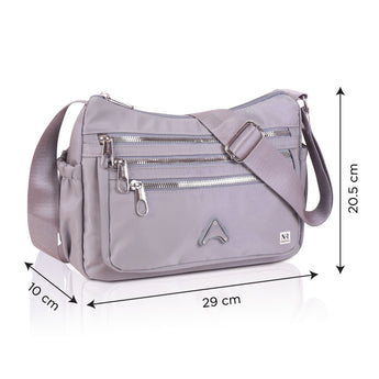 NFI essentials Crossbody Bag for Women, Multi-Layer Stylish Sling Bag for Girl, Nylon Shoulder Bag Purse for Ladies, Multi Pocket Travel Massenger Bag for Woman Latest - AYAHA ENTERPRISES PRIVATE LIMITED