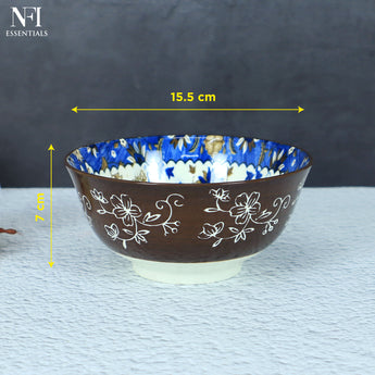 NFI essentials Multipurpose Serving Bowls Porcelain Side Bowls for Noodles, Ramen, Snacks, Soups, and Curries  Microwave & Dishwasher Safe Ideal for Gifting 6.2 Inch (700 ml) - AYAHA ENTERPRISES PRIVATE LIMITED