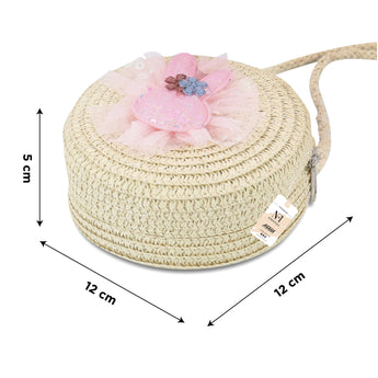 NFI essentials Round Sling Bag for Women, Stylish Shoulder Bag for Girls, Travel Crossbody Bag Purse for Ladies, Jute Zipper Closure Straw Side Sling Bag for Woman Latest - AYAHA ENTERPRISES PRIVATE LIMITED