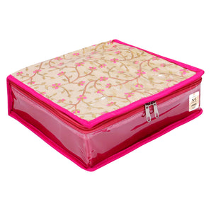 NFI essentials Jewellery Kit Organizer for Women Travel Cosmetic Makeup Pouches for Necklace Earrings Ring accessories Storage Bags Embroidery Design for Girls Box For Gifting