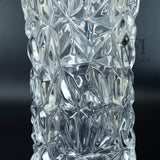 NFI essentials 10 Inches Crystal Clear Glass Vases for Flowers with Embossed Floral Design for Fresh or Artificial Flowers Decorative Centerpiece - AYAHA ENTERPRISES PRIVATE LIMITED