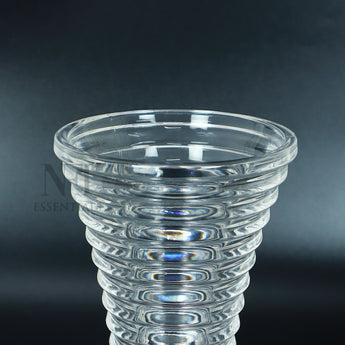 NFI essentials 9.6 Inches Crystal Clear Glass Vases for Flowers with Embossed Floral Design for Fresh or Artificial Flowers Decorative Centerpiece - AYAHA ENTERPRISES PRIVATE LIMITED