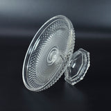 NFI essentials Crystal Clear Dessert Pedestal Stand Vintage Style Cake Plate Diamond Pattern Serving Platter Cakes, Pastries & Desserts Display for Parties, Weddings, and Gift - AYAHA ENTERPRISES PRIVATE LIMITED