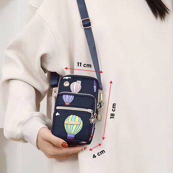 NFI essentials Small Crossbody Bag for Womens, Mobile Cell Phone Holder Wallet Bag, Shoulder Sling Bag, Hand Purse, Printed Clutch Mobile Sling Bag, 3 Layer Phone Pouch for Girls - AYAHA ENTERPRISES PRIVATE LIMITED
