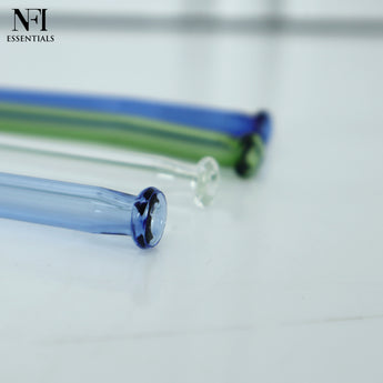 NFI essentials Set of 4 Glass Straws With Cleaning Brush Clear Reusable BPA-Free Drinking Straws for Smoothies, Juices, and Cold Beverages Ideal for Home, Office (Multicolor Pack of 4) - AYAHA ENTERPRISES PRIVATE LIMITED