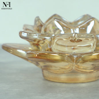 NFI essentials Exquisite Lotus Flower shaped Tea Light Candle or Diya Holder Decorative Centerpiece for Home Decor and Festival Like Diwali, Christmas or Eid - AYAHA ENTERPRISES PRIVATE LIMITED