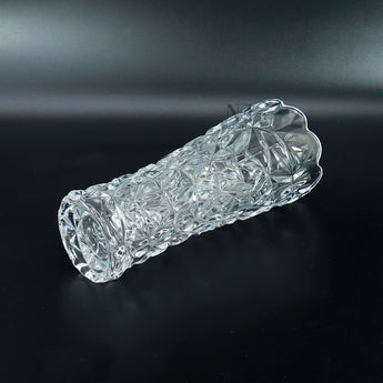 NFI essentials 10 Inches Crystal Clear Glass Vases for Flowers with Embossed Floral Design for Fresh or Artificial Flowers Decorative Centerpiece - AYAHA ENTERPRISES PRIVATE LIMITED