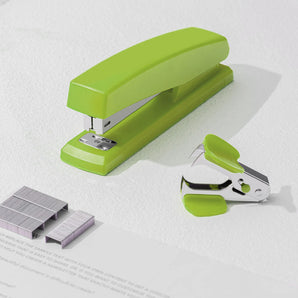 NFI essentials Desk Stapler Assorted Color with Staple Remover for Office Stapler, 25 Sheet Paper Capacity Includes 640 Staples Heavy Duty Stapler for Office Desktop or Home