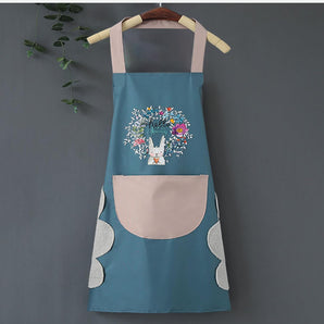 NFI Essentials Women Kitchen Apron with Hand Wipe Pockets,Hand-wiping,Water-drop Resistant with 2 Pockets,Chef Aprons for Kitchen, Cooking, BBQ, Cleaning