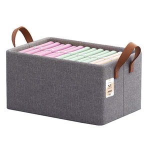 NFI essentials Closet Organizer Box with Handles Large Foldable Storage Basket for Organizing Cloths, Toys, Books, Shelves, Space Saver Wardrobe Organizer