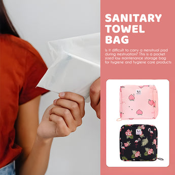 NFI essentials Pack of 2 Nylon Print Women Portable Sanitary Napkin Pouch With Zipper Feminine Pad - AYAHA ENTERPRISES PRIVATE LIMITED