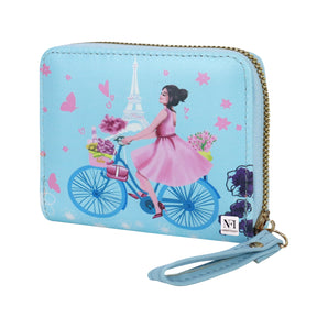 NFI essentials Small Wallet for Women, PU Leather Mini Clutch Wallet for Girls, Printed Zipper Hand Purse Credit Card Holder Coin Purse for Girls