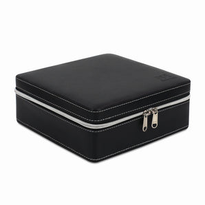 NFI essentials Watch Box for Men & Women Watch Organizer Case In 6 Slots of watches Watch Holder with Professional Leather Watch case Watch Collection Box Unisex (Black)