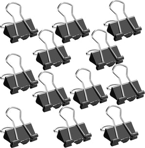 NFI essentials 32 mm Binder Clips Large Binder Clips 12 PCS for Office Supplies, Metal Clips, Binder Clip