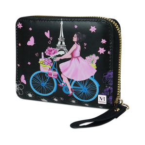 NFI essentials Small Wallet for Women, PU Leather Mini Clutch Wallet for Girls, Printed Zipper Hand Purse Credit Card Holder Coin Purse for Girls