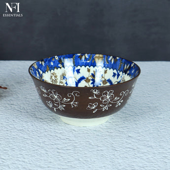 NFI essentials Multipurpose Serving Bowls Porcelain Side Bowls for Noodles, Ramen, Snacks, Soups, and Curries  Microwave & Dishwasher Safe Ideal for Gifting 6.2 Inch (700 ml) - AYAHA ENTERPRISES PRIVATE LIMITED