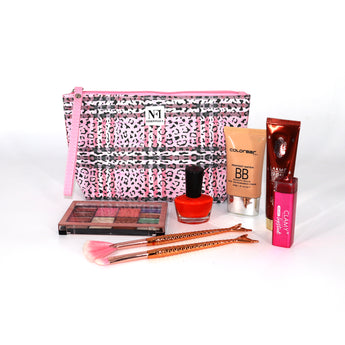 Printed Cosmetic Pouch | Makeup Pouch | Vanity Case | Travel Organiser | Size: 25x14.5x7.5cm - AYAHA ENTERPRISES PRIVATE LIMITED