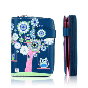 NFI essentials Small Wallet for Women, PU Leather Printed Mini Wallet for Girls, Zipper wallet, Credit Card Holder Organizer Coin Purse for Girls