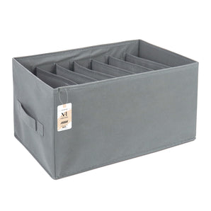 NFI essentials 7 Grids Wardrobe Clothes Organizer, Foldable Closet Drawer Organizer, Storage Box for Jeans, Shirts, Socks, Scarves, T-shirts, Pants, Underwear