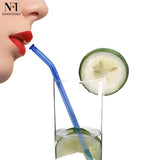 NFI essentials Set of 4 Glass Straws With Cleaning Brush Clear Reusable BPA-Free Drinking Straws for Smoothies, Juices, and Cold Beverages Ideal for Home, Office (Multicolor Pack of 4) - AYAHA ENTERPRISES PRIVATE LIMITED