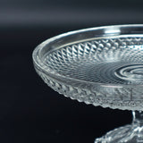 NFI essentials Crystal Clear Dessert Pedestal Stand Vintage Style Cake Plate Diamond Pattern Serving Platter Cakes, Pastries & Desserts Display for Parties, Weddings, and Gift - AYAHA ENTERPRISES PRIVATE LIMITED