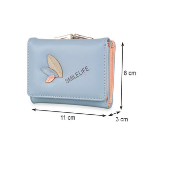 NFI essentials Fashion PU Leather Women's Mini Clutch Wallet | Girls Leaf Bi-fold Card Holder | Womens Purse Small Clutch Wallet - AYAHA ENTERPRISES PRIVATE LIMITED