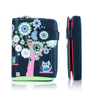 NFI essentials Small Wallet for Women, PU Leather Printed Mini Wallet for Girls, Zipper wallet, Credit Card Holder Organizer Coin Purse for Girls